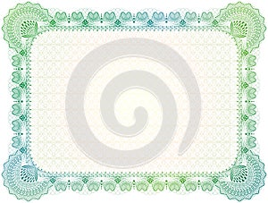 Certificate template with guilloche elements