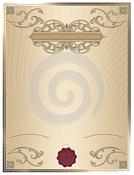 Certificate template with guilloche elements.