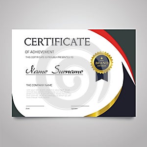 Certificate Template - horizontal elegant vector document