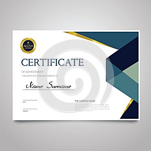 Certificate Template - horizontal elegant vector document