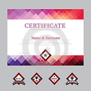 Certificate template layout background frame design vector. mode