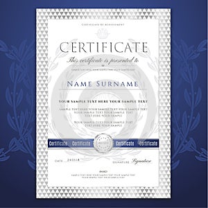 Certificate template. Printable / editable design for Diploma, certificate of appreciation