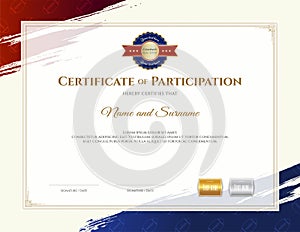 Certificate template in rugby sport theme with border frame, Dip