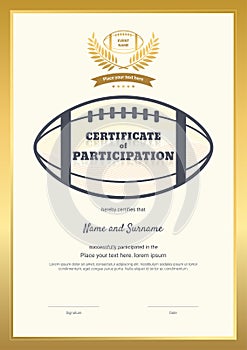 Certificate template sport theme with border frame, Diploma design