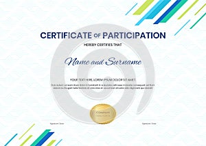 Certificate template in sport theme with watermark background, Diploma design photo