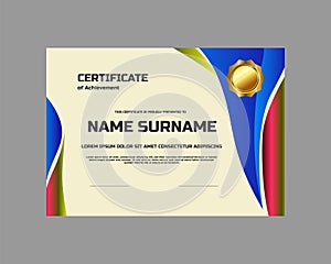 Certificate template with texture modern vibrant isolated