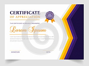 Certificate template in vector for achievement graduation completion.