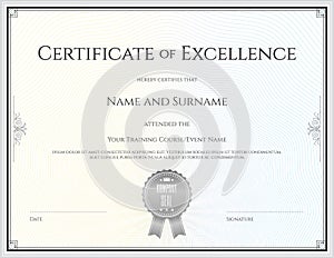 Certificate template in vector for achievement graduation completion