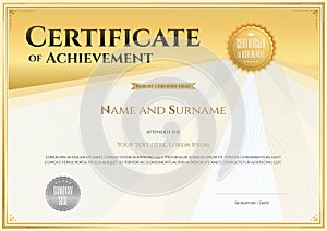 Certificate template in vector for achievement graduation completion