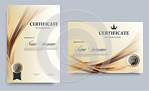 Certificate template in vector for achievement graduation completion - stock vector photo