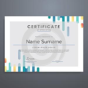 Certificate template vector with geometric line abstract border, can be used for appreciation, diploma, award, attendance