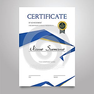 Certificate Template - vertical elegant vector document