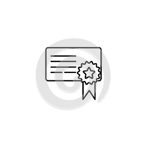 certificate vector icon. Education document certificate. Reward, Award, Achievement, diploma certificate concept. Modern