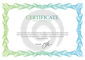 Certificate. Vector template