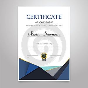 Certificate - vertical elegant vector document