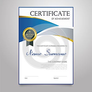 Certificate - vertical elegant vector document