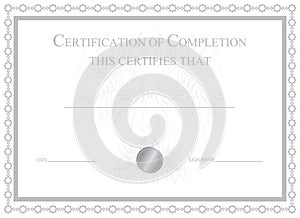 Certification of Completion