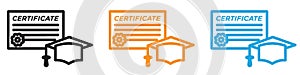 Certification diploma vector logo set collection for web app ui