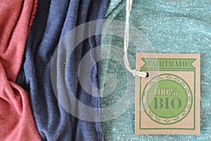 Certified bio organic fabric label.