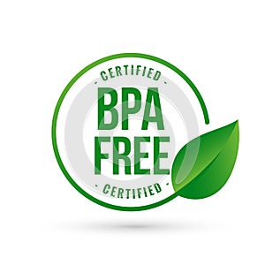 Certified bpa bisphenol free icon logo symbol