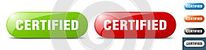 certified button. key. sign. push button set