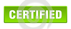certified button. certified square isolated push button.