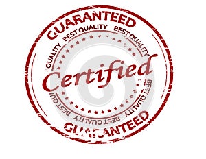 Stamp with text Certified guaranteed