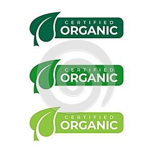 Certified organic badge template. Vector illustration