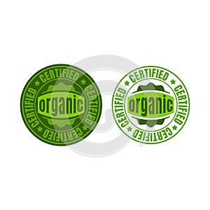 Certified organic label or sticker for products - vector illustration
