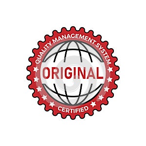 Certified Original Stamp Design Vector Art Seal. badge Illustration Icon.