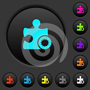 Certified plugin dark push buttons with color icons