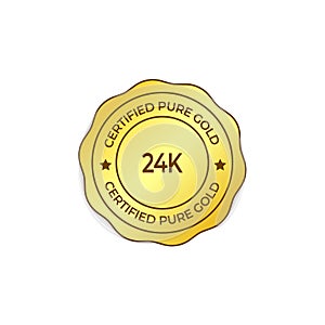 Certified Pure Gold 24K Badge Sticker photo