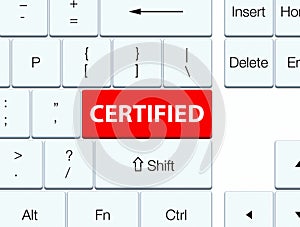 Certified red keyboard button