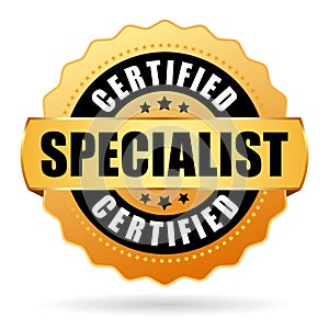 Certified specialist gold vector seal