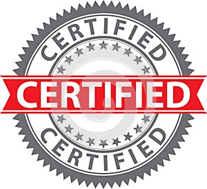 Certified stamp, certified badge, vector illustration
