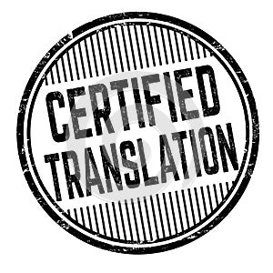 Certified translation grunge rubber stamp
