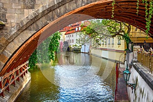 Certovka River in old Prague
