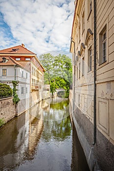 Certovka River in old Prague