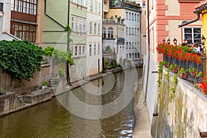 Certovka river in old town of Prague, Czech Republic