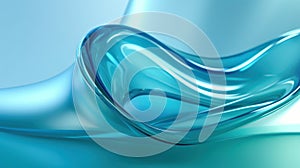 Cerulean Tranquility: A High-Quality Cyan Glass Curved Wallpaper