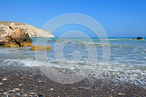 Cerulean waters of Aphrodite bay in Cyprus