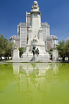 The Cervantes Monument in Madrid photo