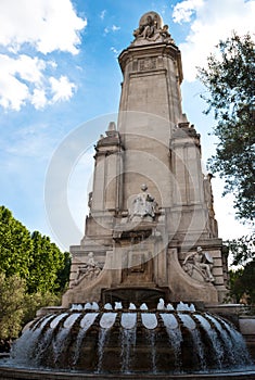Cervantes Monument at Plaza Espana - Madrid