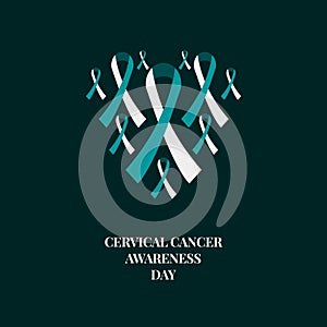 Cervical cancer awareness teal ribbon collection set