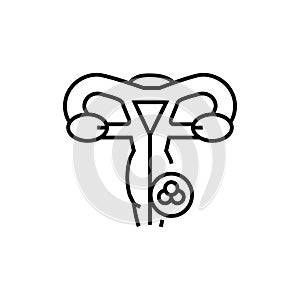 Cervical cancer icon. Malignant neoplasm vector illustration.