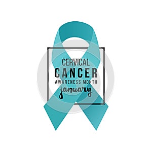 Cervical cancer support ribbon.