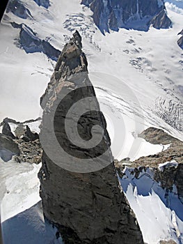 Cervino Matterhorn. Aerial View from glider. Italian Alps