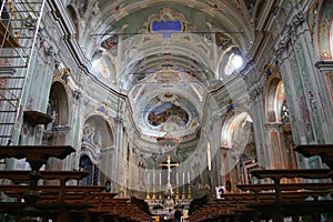 Cervo Cathedral interior, Italy
