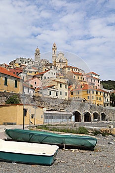 Cervo old town viewed from beach