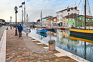 Cesenatico, Emilia Romagna, Italy: the dock with the ancient woo